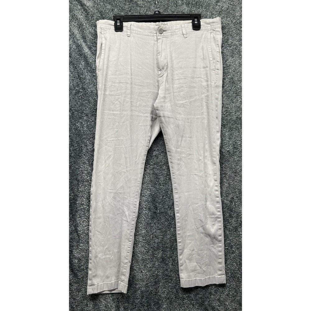 Proper Cloth Mens Size 35X30 Gray Linen Blend Casual Chino Pants (U6)